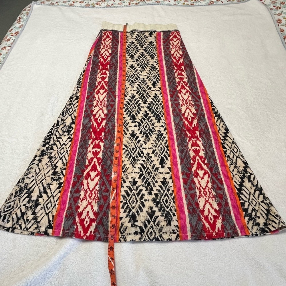 Vanessa Virginia By Anthropology Fair Isle Maxi Sweater Knit Skirt Size M - Picture 3 of 11